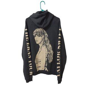 Taylor Swift Eras Tour Hoodie Dark Gray Graphic Print Cotton Blend Oversized M